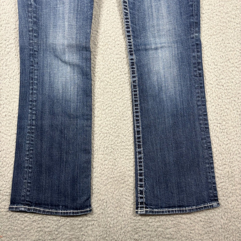 Vigoss Jeans Women 5/6 Blue The New York Bootcut Thick Stitch Flap Pocket Denim - Picture 2 of 10